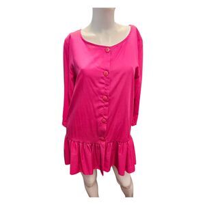 Live It Up Pink Peplum Top Womens Size Large  Vintage 80's